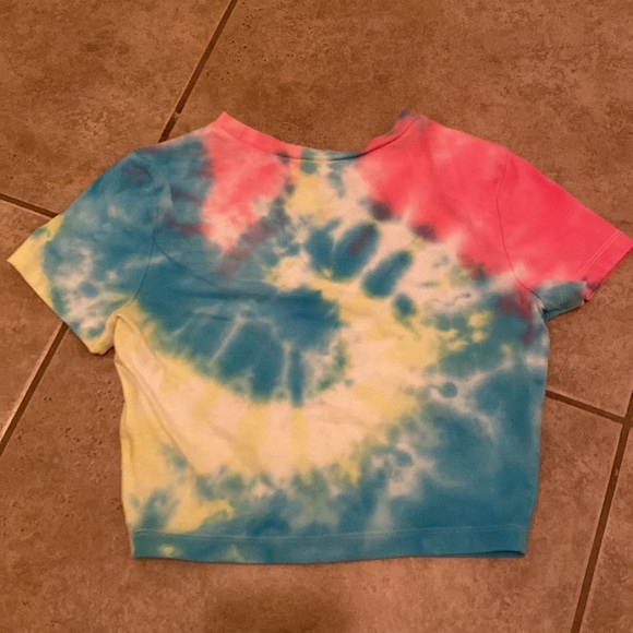 Womens Tie Dye Cropped Shirt - Picture 2 of 6